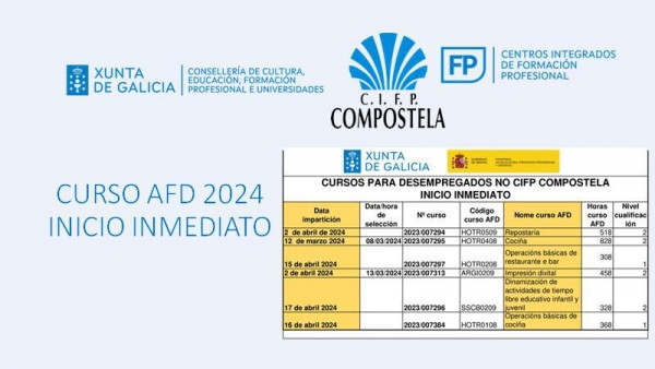 Cursos AFD no CIFP Compostela 2024
