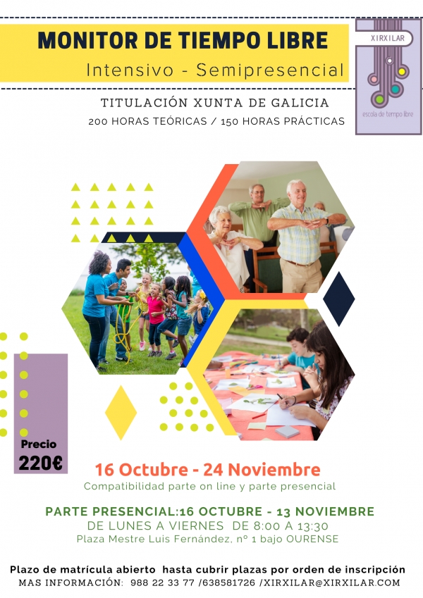 Curso en Ourense de Monitor/a de actividades de tempo libre da ETL Xirxilar
