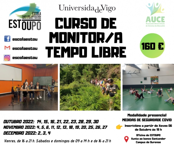 Curso en Ourense de Monitor/a de actividades de tempo libre da ETL Estoupo