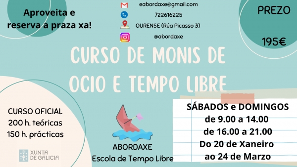 Curso en Ourense de Monitores/as de tempo libre da ETL Abordaxe